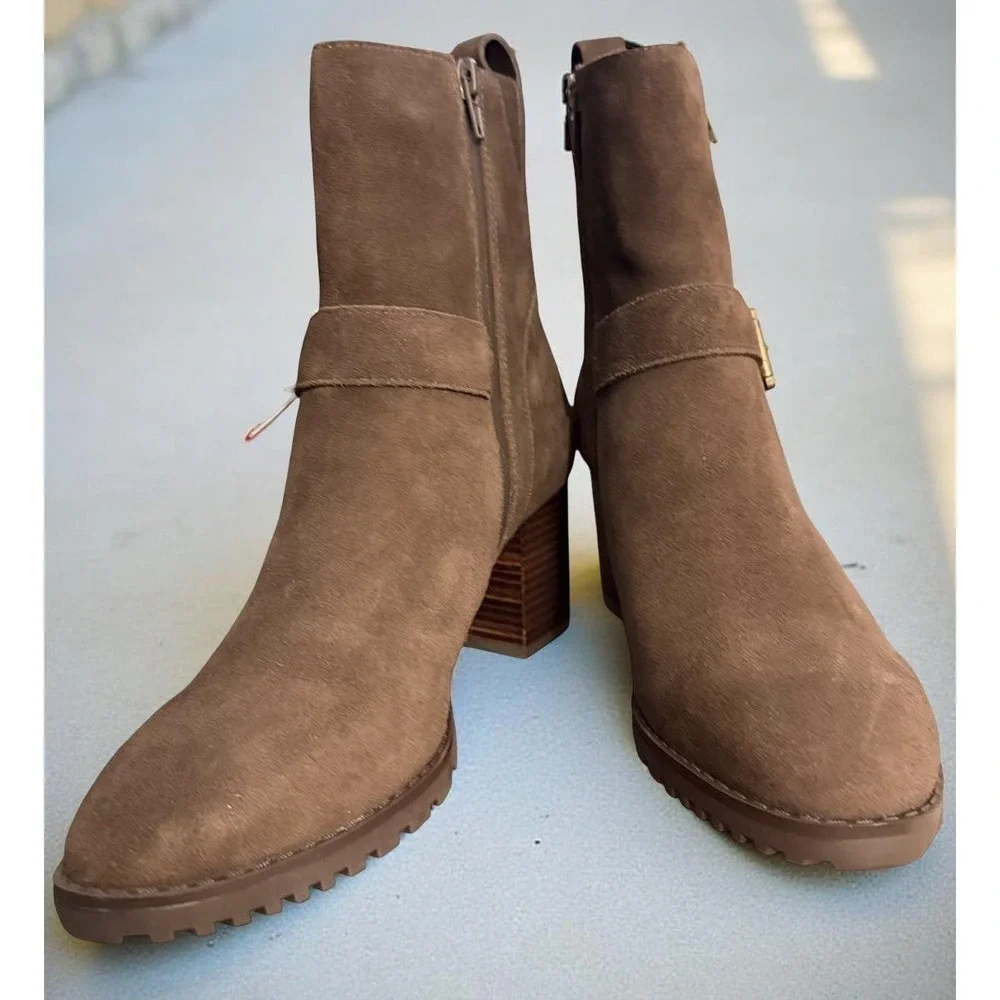 NEW Blondo Women's Talyn Java Suede Waterproof Ankle Boots Size 10M